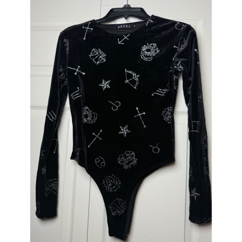 Motel Rocks Astro Glitter Bonella Velvet Bodice Zodiac Symbols